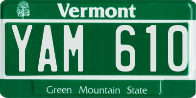 VT license plate YAM610