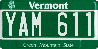VT license plate YAM611