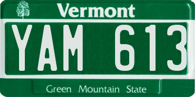 VT license plate YAM613