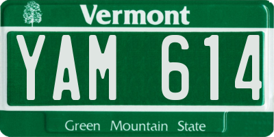 VT license plate YAM614