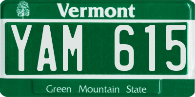 VT license plate YAM615