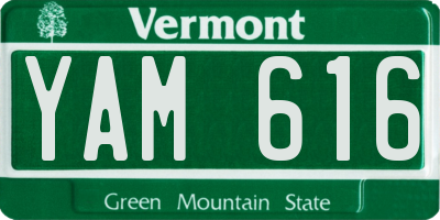 VT license plate YAM616