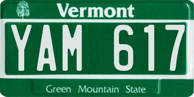 VT license plate YAM617