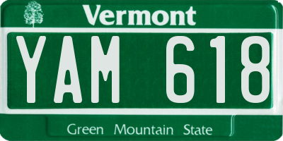 VT license plate YAM618