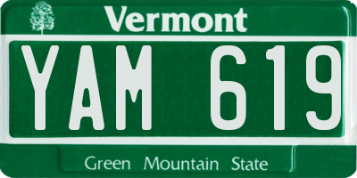 VT license plate YAM619