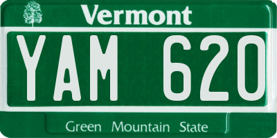 VT license plate YAM620