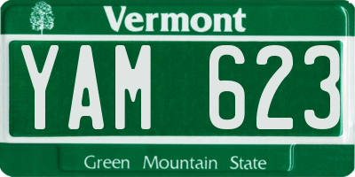VT license plate YAM623
