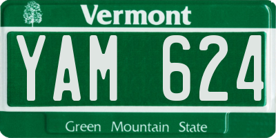 VT license plate YAM624