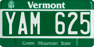 VT license plate YAM625