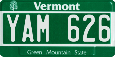 VT license plate YAM626