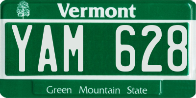 VT license plate YAM628