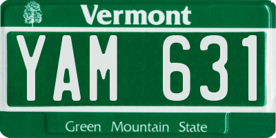VT license plate YAM631
