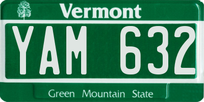 VT license plate YAM632