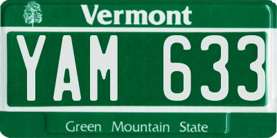 VT license plate YAM633