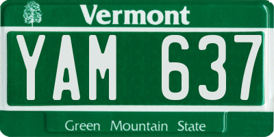 VT license plate YAM637