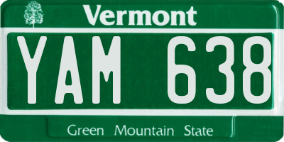 VT license plate YAM638