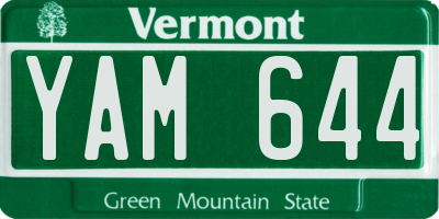 VT license plate YAM644