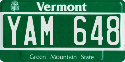VT license plate YAM648