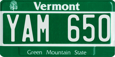 VT license plate YAM650