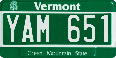 VT license plate YAM651