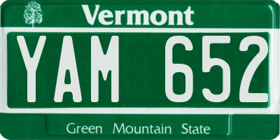 VT license plate YAM652