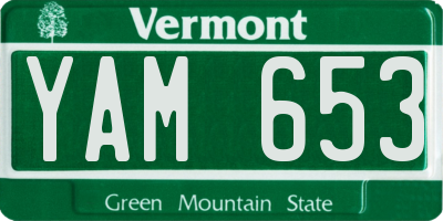 VT license plate YAM653