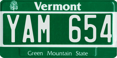 VT license plate YAM654