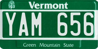 VT license plate YAM656