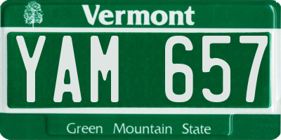 VT license plate YAM657