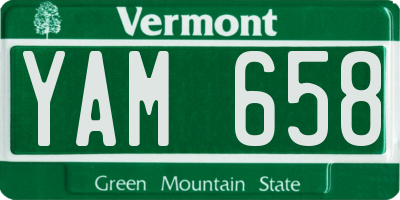 VT license plate YAM658
