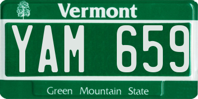 VT license plate YAM659