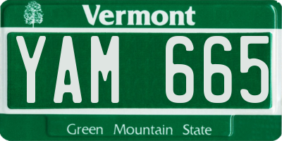 VT license plate YAM665