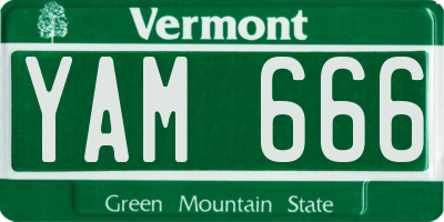 VT license plate YAM666