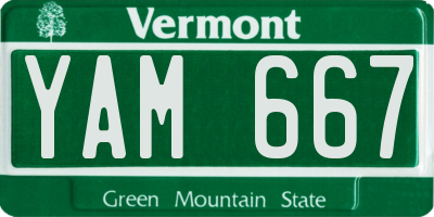 VT license plate YAM667