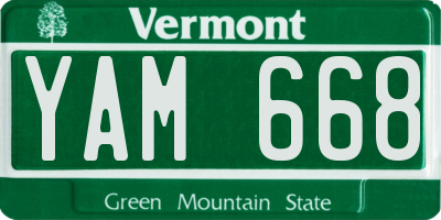 VT license plate YAM668