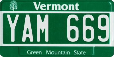 VT license plate YAM669