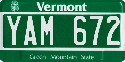 VT license plate YAM672