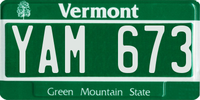VT license plate YAM673