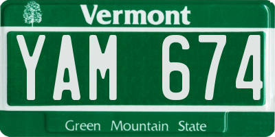 VT license plate YAM674