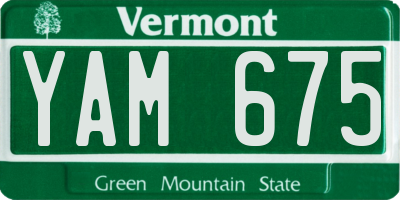 VT license plate YAM675