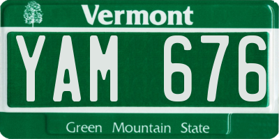 VT license plate YAM676