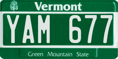 VT license plate YAM677