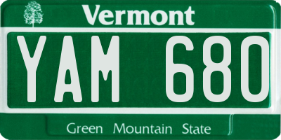 VT license plate YAM680