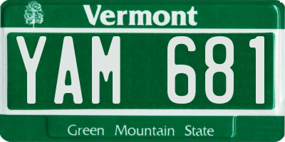 VT license plate YAM681