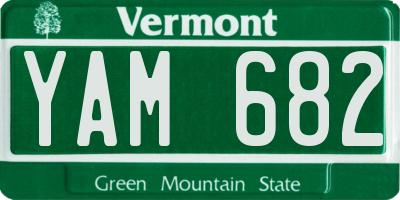 VT license plate YAM682