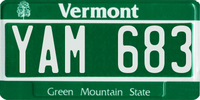VT license plate YAM683