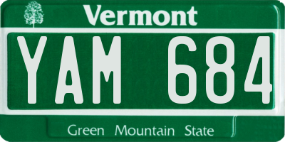 VT license plate YAM684
