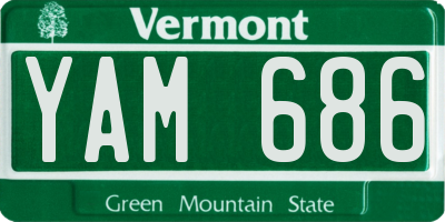 VT license plate YAM686
