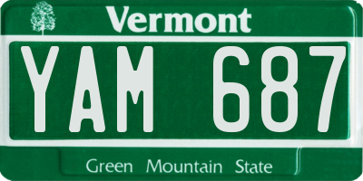 VT license plate YAM687