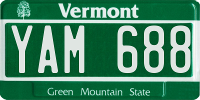 VT license plate YAM688